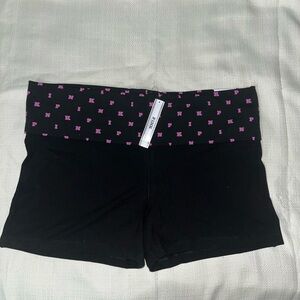 PINK Victoria's Secret Black Shorts with Pink Lettering